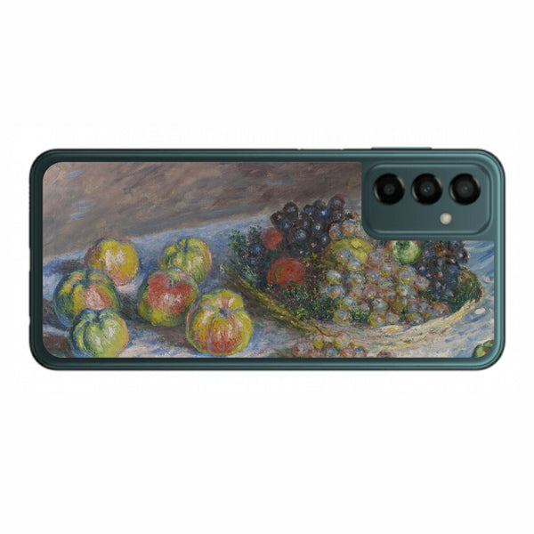 サムスン Galaxy M23 5G用 背面 保護 フィルム 名画プリント クロード・モネ （ Claude Monet ) 林檎と葡萄