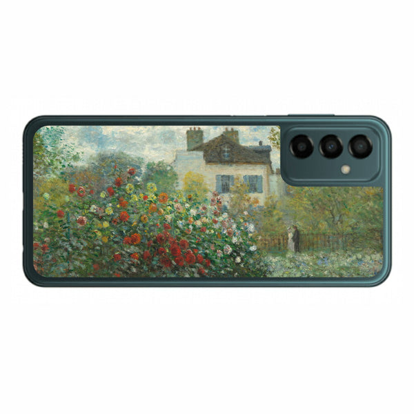 サムスン Galaxy M23 5G用 背面 保護 フィルム 名画プリント クロード・モネ （ Claude Monet ) アルジャントゥイユのモネの家の庭