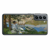 サムスン Galaxy S21 5G用 背面 保護 フィルム 名画プリント クロード・モネ ( Claude Monet ) セーヌ河岸、ベンヌクール