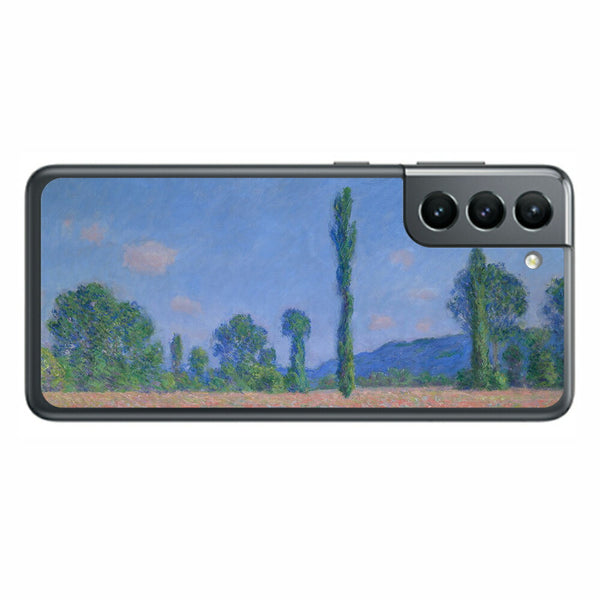 サムスン Galaxy S21 5G用 背面 保護 フィルム 名画プリント クロード・モネ （ Claude Monet ) ポプラとポピー