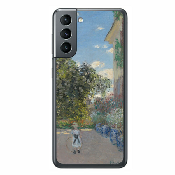 サムスン Galaxy S21 5G用 背面 保護 フィルム 名画プリント クロード・モネ （ Claude Monet ) アルジャントゥイユの画家の家