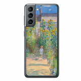 サムスン Galaxy S21 5G用 背面 保護 フィルム 名画プリント クロード・モネ ( Claude Monet ) ヴェトゥイユの画家の庭