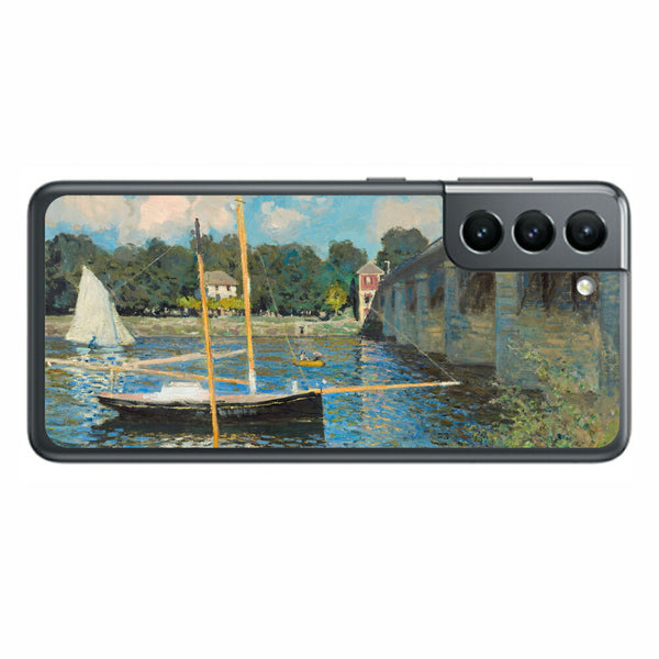 サムスン Galaxy S21 5G用 背面 保護 フィルム 名画プリント クロード・モネ （ Claude Monet ) アルジャントゥイユの橋