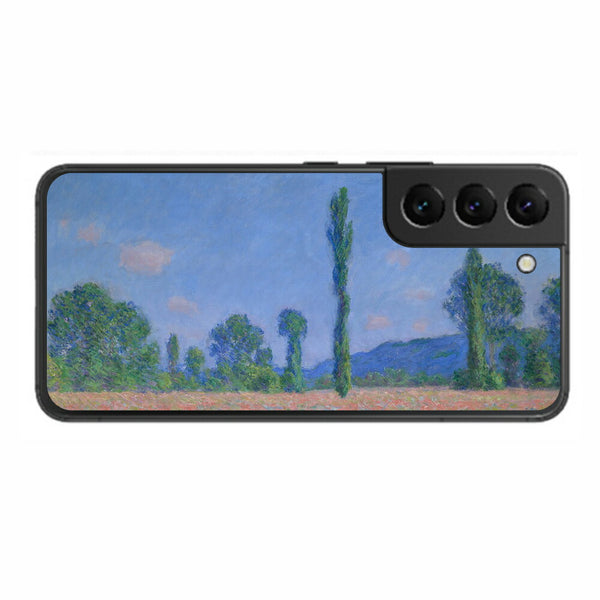 サムスン Galaxy S22用 背面 保護 フィルム 名画プリント クロード・モネ （ Claude Monet ) ポプラとポピー