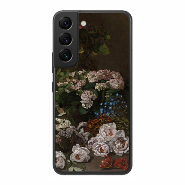 サムスン Galaxy S22用 背面 保護 フィルム 名画プリント クロード・モネ （ Claude Monet ) 春の花