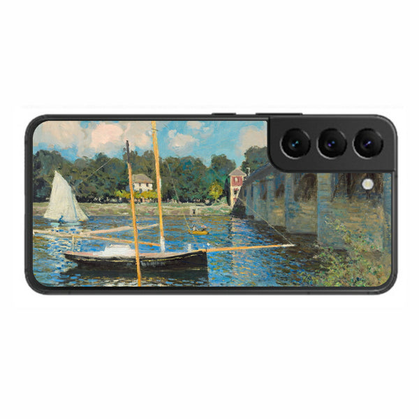 サムスン Galaxy S22用 背面 保護 フィルム 名画プリント クロード・モネ （ Claude Monet ) アルジャントゥイユの橋