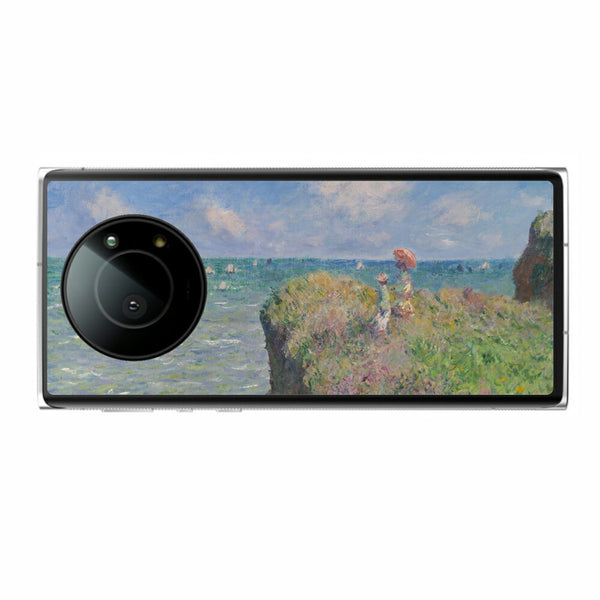 Leica Leitz Phone 1用 背面 保護 フィルム 名画プリント クロード・モネ （ Claude Monet ) プールヴィルの断崖の上の散歩