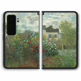 【背面左右2ヶ所】 Surface Duo 2用 背面 保護 フィルム 名画プリント クロード・モネ ( Claude Monet ) アルジャントゥイユのモネの家の庭