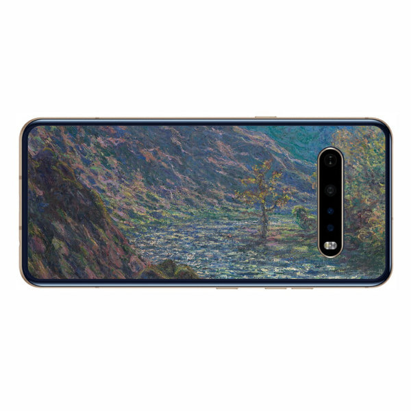LG V60 ThinQ 5G用 背面 保護 フィルム 名画プリント クロード・モネ （ Claude Monet ) 小クルーズ川