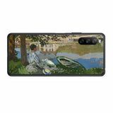 Sony Xperia 10 III用 背面 保護 フィルム 名画プリント クロード・モネ ( Claude Monet ) セーヌ河岸、ベンヌクール