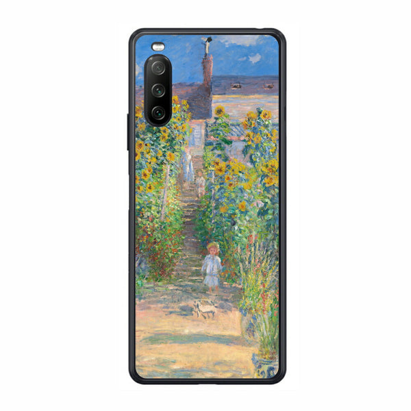 Sony Xperia 10 III用 背面 保護 フィルム 名画プリント クロード・モネ （ Claude Monet ) ヴェトゥイユの画家の庭