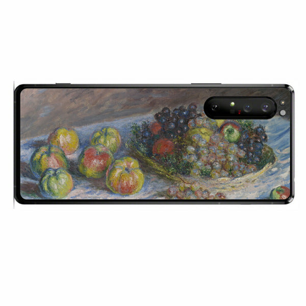 Sony Xperia 1 II用 背面 保護 フィルム 名画プリント クロード・モネ （ Claude Monet ) 林檎と葡萄