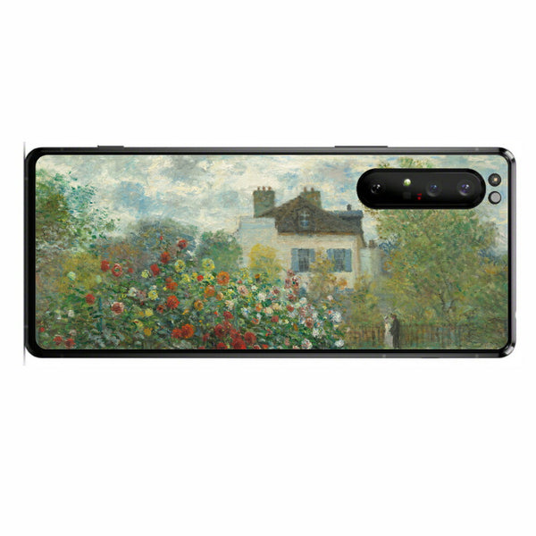 Sony Xperia 1 II用 背面 保護 フィルム 名画プリント クロード・モネ （ Claude Monet ) アルジャントゥイユのモネの家の庭