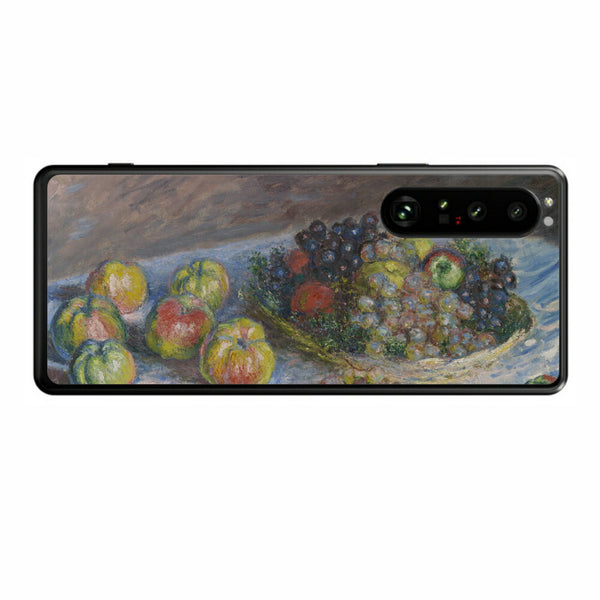 Sony Xperia 1 III用 背面 保護 フィルム 名画プリント クロード・モネ （ Claude Monet ) 林檎と葡萄