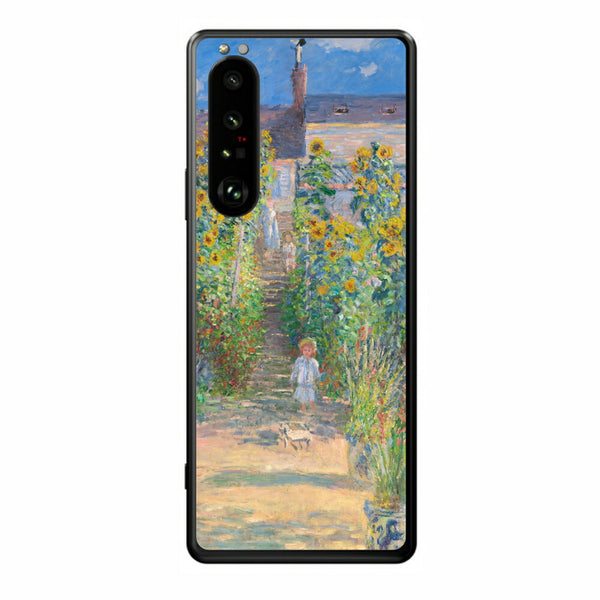 Sony Xperia 1 III用 背面 保護 フィルム 名画プリント クロード・モネ （ Claude Monet ) ヴェトゥイユの画家の庭