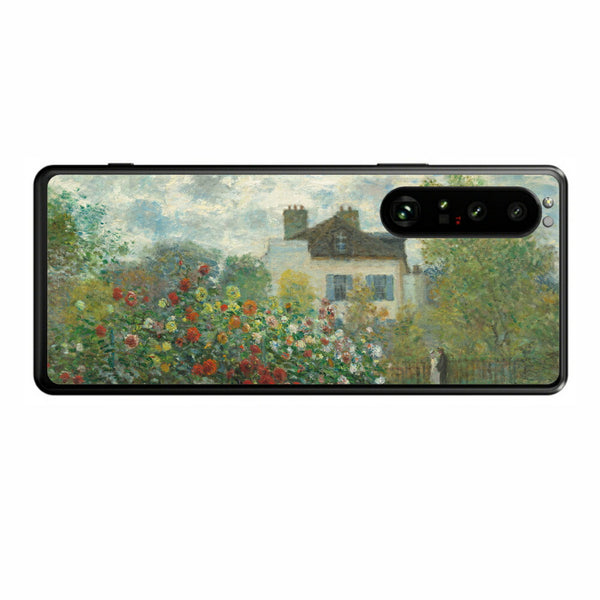 Sony Xperia 1 III用 背面 保護 フィルム 名画プリント クロード・モネ （ Claude Monet ) アルジャントゥイユのモネの家の庭