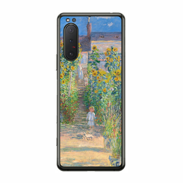 Sony Xperia 5 II用 背面 保護 フィルム 名画プリント クロード・モネ （ Claude Monet ) ヴェトゥイユの画家の庭