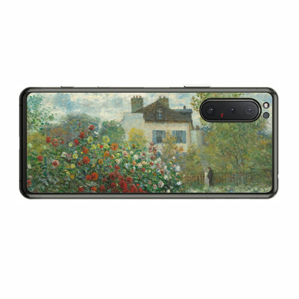 Sony Xperia 5 II用 背面 保護 フィルム 名画プリント クロード・モネ （ Claude Monet ) アルジャントゥイユのモネの家の庭