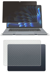 【4点セット(画面+天板+パームレスト+タッチパッド)】ClearView MacBook Air 15.3インチ 2023 M2用【 2way のぞき見防止 】プライバシー保護 液晶 保護 フィルム+カーボン調 天板保護フィルム 日本製