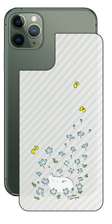iPhone 11 Pro Max用 【コラボ プリント Design by すいかねこ 010 】 カーボン調 背面 保護 フィルム 日本製
