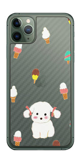 iPhone 11 Pro Max用 【コラボ プリント Design by よこお さとみ 002】 カーボン調 背面 保護 フィルム 日本製