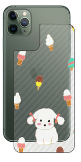 iPhone 11 Pro Max用 【コラボ プリント Design by よこお さとみ 002】 カーボン調 背面 保護 フィルム 日本製