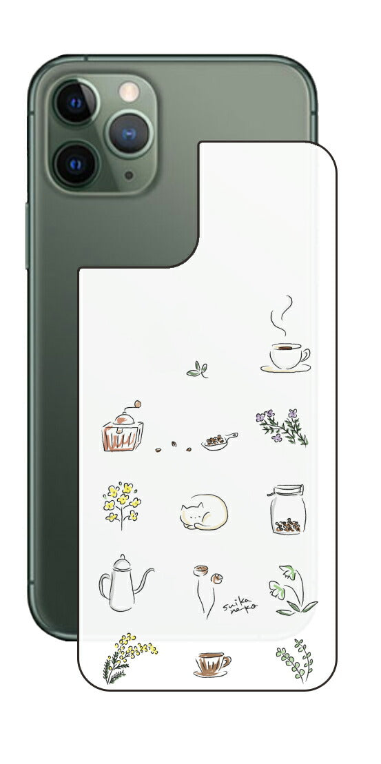 iPhone 11 Pro用 【コラボ プリント Design by すいかねこ 001 】 背面 保護 フィルム 日本製