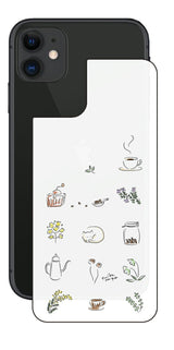 iPhone 11用 【コラボ プリント Design by すいかねこ 001 】 背面 保護 フィルム 日本製