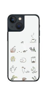 iPhone 13 mini用 【コラボ プリント Design by すいかねこ 001 】 背面 保護 フィルム 日本製