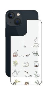 iPhone 13 mini用 【コラボ プリント Design by すいかねこ 001 】 背面 保護 フィルム 日本製