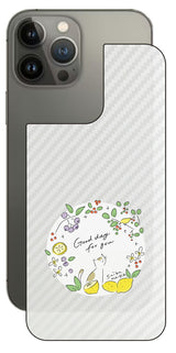 iPhone 13 Pro Max用 【コラボ プリント Design by すいかねこ 002 】 カーボン調 背面 保護 フィルム 日本製
