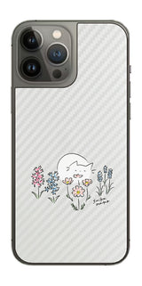 iPhone 13 Pro Max用 【コラボ プリント Design by すいかねこ 003 】 カーボン調 背面 保護 フィルム 日本製