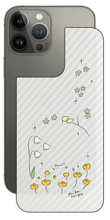 iPhone 13 Pro Max用 【コラボ プリント Design by すいかねこ 009 】 カーボン調 背面 保護 フィルム 日本製