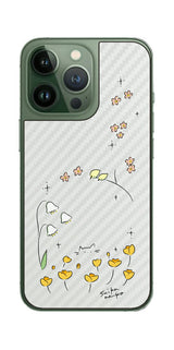 iPhone 13 Pro / iPhone 13用 【コラボ プリント Design by すいかねこ 009 】 カーボン調 背面 保護 フィルム 日本製