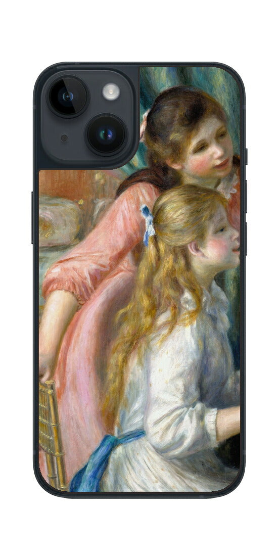 iPhone 14用 背面 保護 フィルム 名画 プリント ルノワール ピアノを弾く二人の少女（ ピエール＝オーギュスト・ルノワール Pierre-Auguste Renoir ）