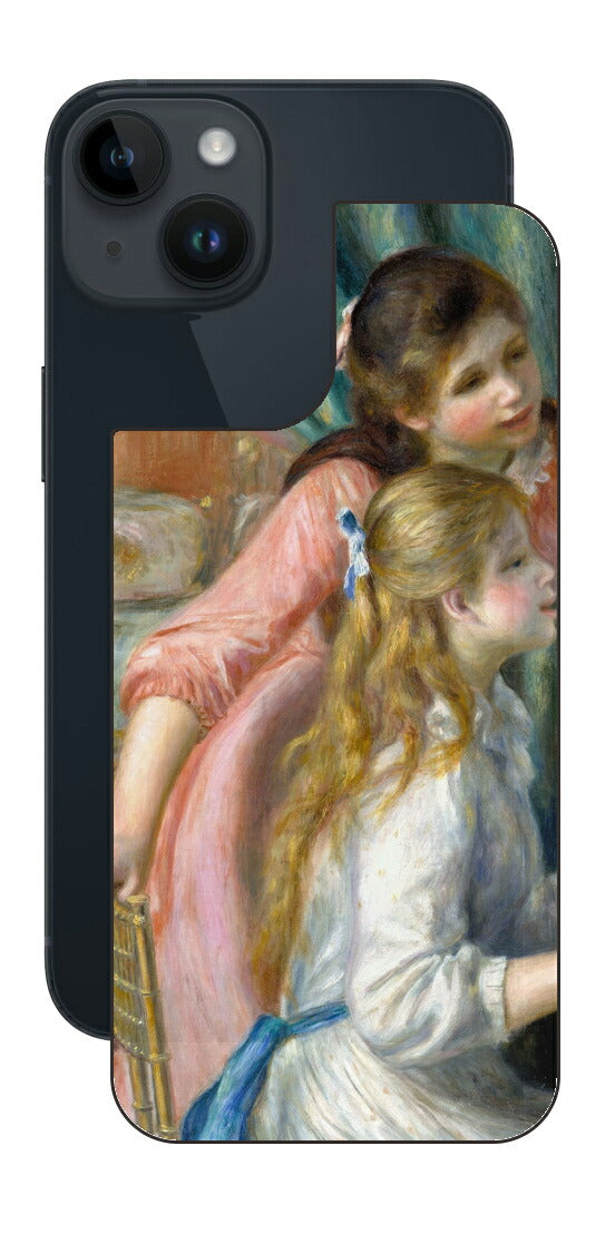 iPhone 14用 背面 保護 フィルム 名画 プリント ルノワール ピアノを弾く二人の少女（ ピエール＝オーギュスト・ルノワール Pierre-Auguste Renoir ）