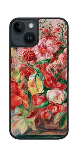 iPhone 14用 背面 保護 フィルム 名画 プリント ルノワール 花々のバスケット( ピエール=オーギュスト・ルノワール Pierre-Auguste Renoir )