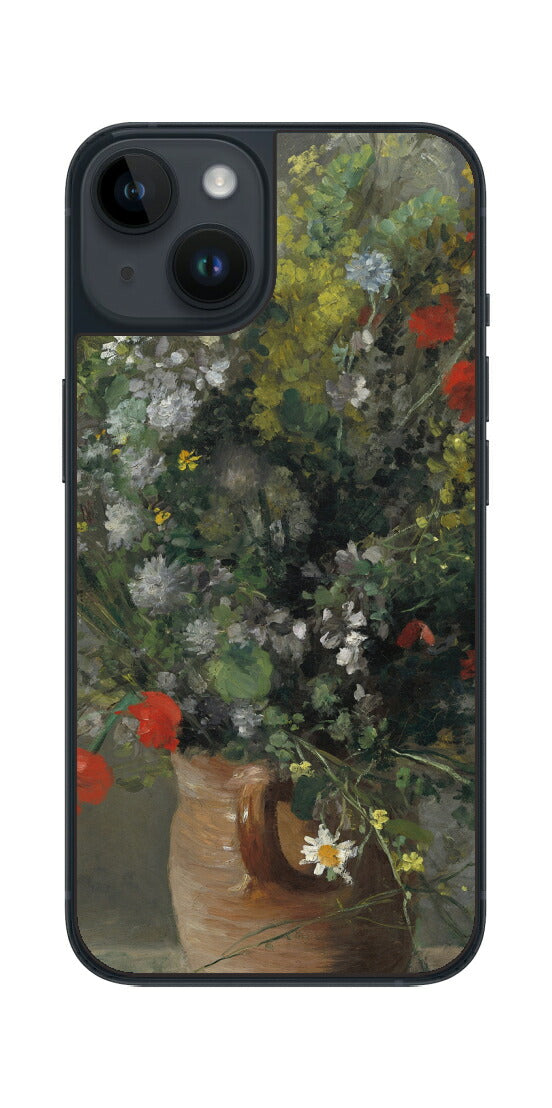 iPhone 14用 背面 保護 フィルム 名画 プリント ルノワール 花瓶の花（ ピエール＝オーギュスト・ルノワール Pierre-Auguste Renoir ）