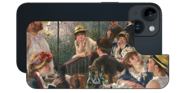 iPhone 14用 背面 保護 フィルム 名画 プリント ルノワール 舟遊びをする人々の昼食（ ピエール＝オーギュスト・ルノワール Pierre-Auguste Renoir ）