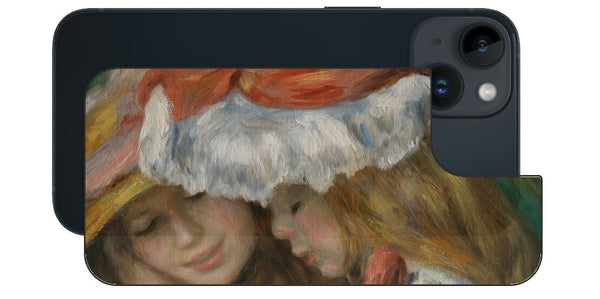 iPhone 14用 背面 保護 フィルム 名画 プリント ルノワール 読書する二人の少女（ ピエール＝オーギュスト・ルノワール Pierre-Auguste Renoir ）