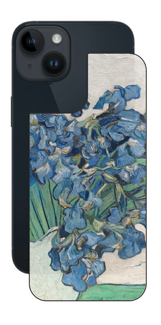 iPhone 14用 背面 保護 フィルム 名画 プリント ゴッホ アイリス（ フィンセント ファン ゴッホ Vincent Willem van Gogh ）