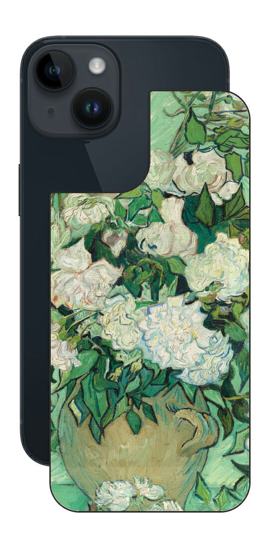 iPhone 14用 背面 保護 フィルム 名画 プリント ゴッホ バラ（ フィンセント ファン ゴッホ Vincent Willem van Gogh ）