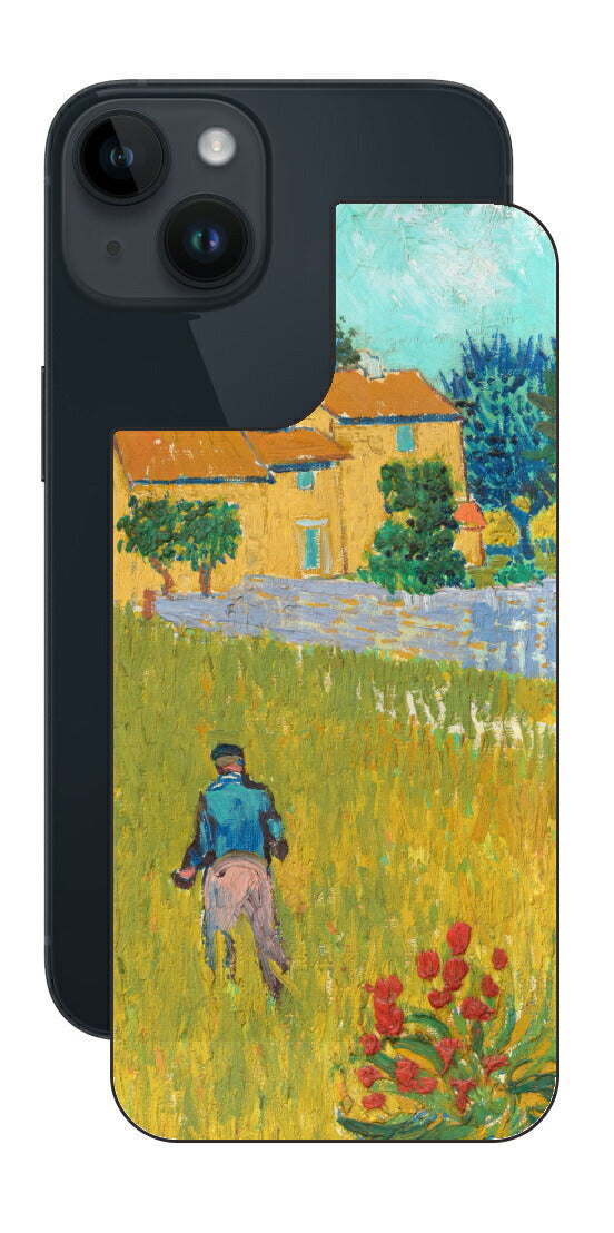 iPhone 14用 背面 保護 フィルム 名画 プリント ゴッホ プロヴァンスの農家（ フィンセント ファン ゴッホ Vincent Willem van Gogh ）