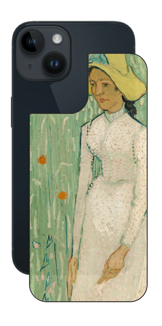 iPhone 14用 背面 保護 フィルム 名画 プリント ゴッホ 白衣の少女（ フィンセント ファン ゴッホ Vincent Willem van Gogh ）