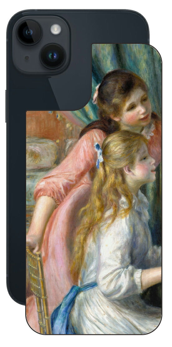 iPhone 14 plus用 背面 保護 フィルム 名画 プリント ルノワール ピアノを弾く二人の少女（ ピエール＝オーギュスト・ルノワール Pierre-Auguste Renoir ）