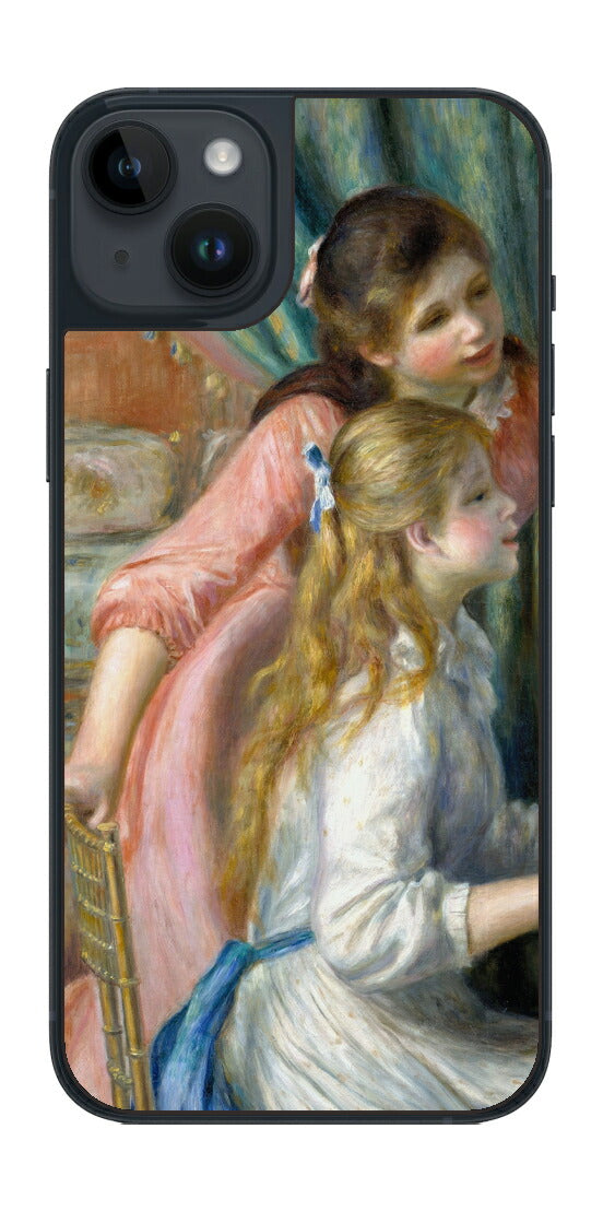 iPhone 14 plus用 背面 保護 フィルム 名画 プリント ルノワール ピアノを弾く二人の少女（ ピエール＝オーギュスト・ルノワール Pierre-Auguste Renoir ）