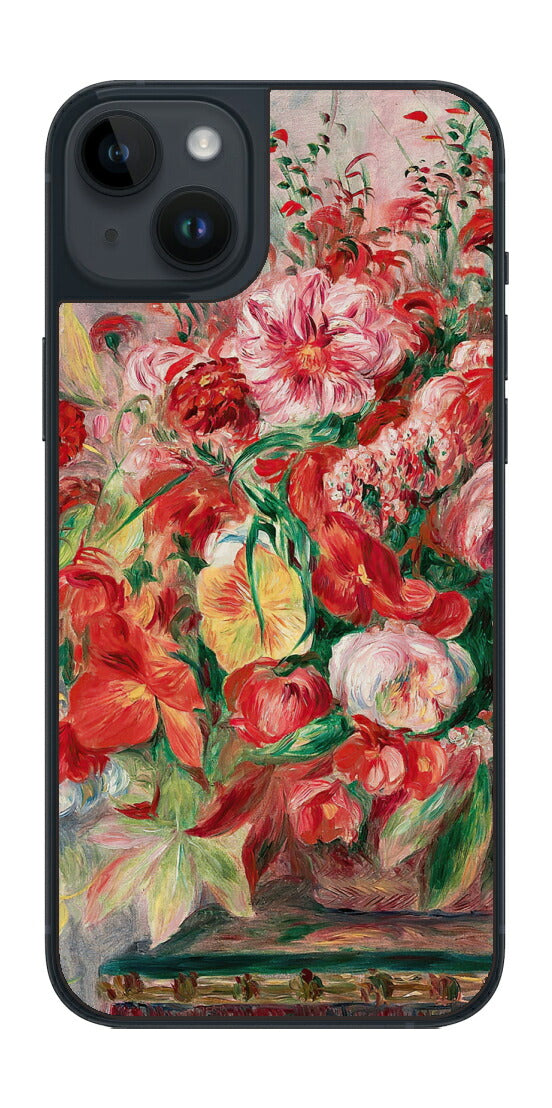 iPhone 14 plus用 背面 保護 フィルム 名画 プリント ルノワール 花々のバスケット（ ピエール＝オーギュスト・ルノワール Pierre-Auguste Renoir ）