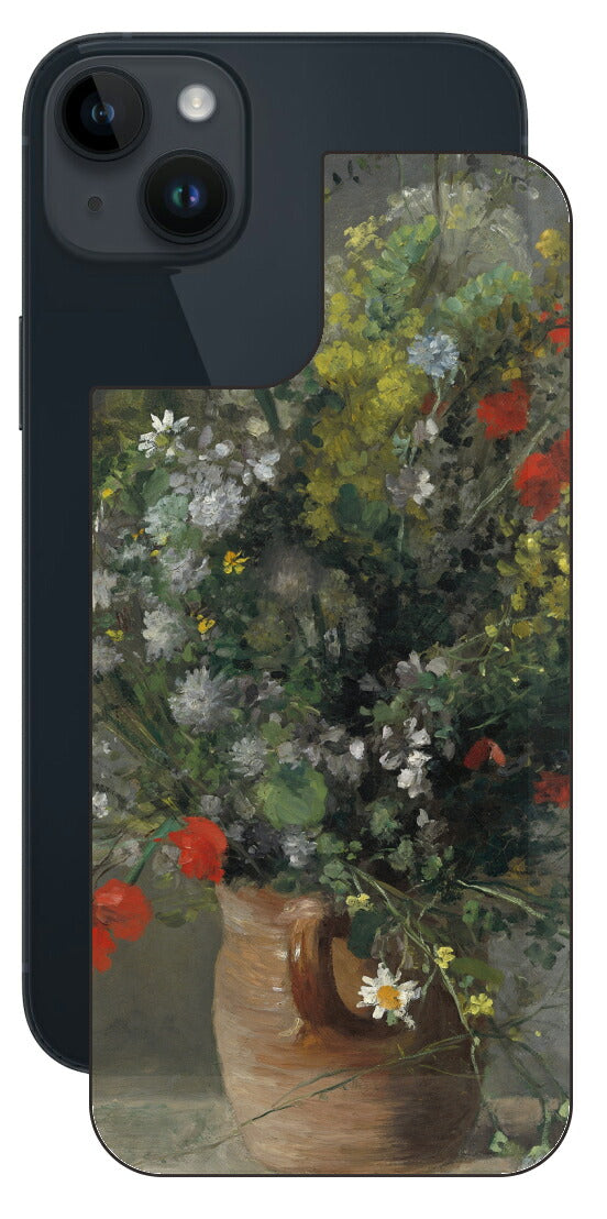 iPhone 14 plus用 背面 保護 フィルム 名画 プリント ルノワール 花瓶の花（ ピエール＝オーギュスト・ルノワール Pierre-Auguste Renoir ）