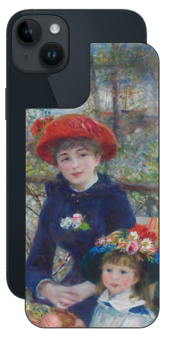 iPhone 14 plus用 背面 保護 フィルム 名画 プリント ルノワール 二人の姉妹（ ピエール＝オーギュスト・ルノワール Pierre-Auguste Renoir ）