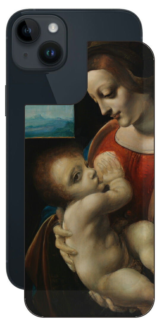 iPhone 14 plus用 背面 保護 フィルム 名画 プリント ダ・ヴィンチ リッタの聖母（ レオナルド・ダ・ヴィンチ Leonardo da Vinci ）